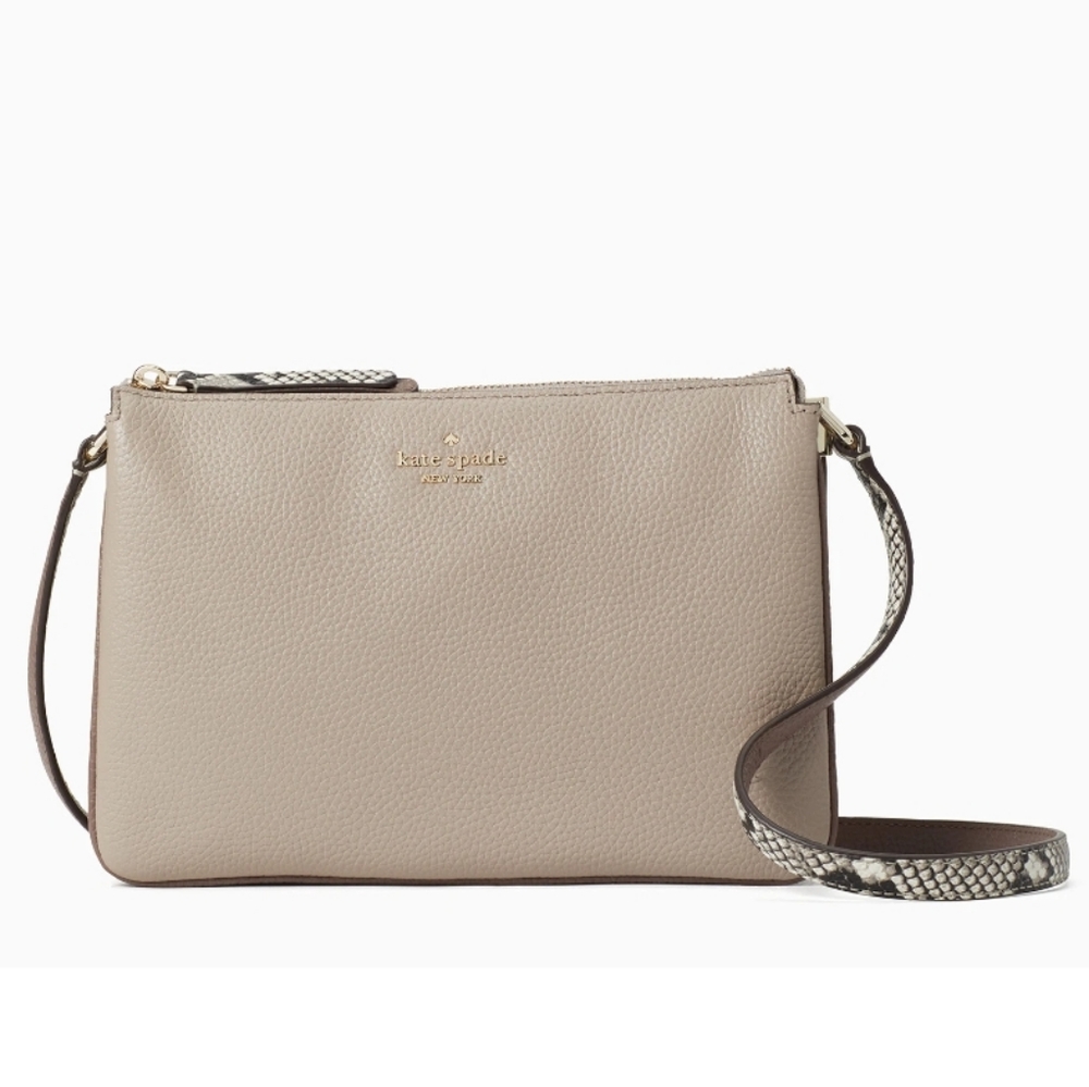 NWT Kate Spade Triple Gusset Crossbody - Neutral